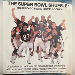 Vintage Chicago Bears The Super Bowl Shuffle 7" 45 rpm single 1985